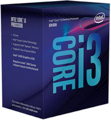 

Процессор Intel Core i3-8100 Coffee Lake 4-Core 3.6GHz (LGA1151v2, L3 6MB, HD Graphics 630, QPI 8GT/s, TDP 65W, 14nm) BOX, Core i3-8100