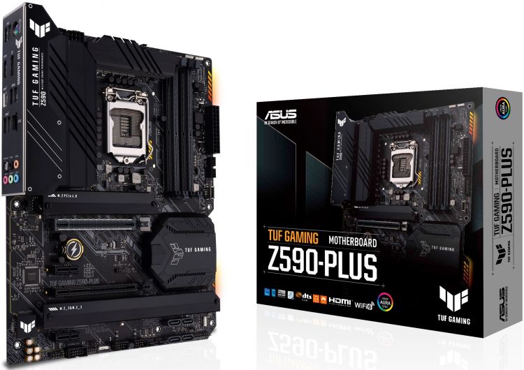 

Материнская плата ATX ASUS TUF GAMING Z590-PLUS (LGA1200, Z590, 4*DDR4(5133), 6*SATA 6G RAID, 3*M.2, 4*PCIE, 7.1CH, 2.5Glan, HDMI, DP, 5*USB 3.2/2*USB, TUF GAMING Z590-PLUS