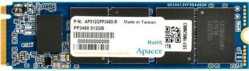 

Накопитель SSD M.2 2280 Apacer AP512GPP3480-R PP3480 512GB PCIe Gen3x4 3D TLC 2500/2100MB/s IOPS 210K/380K MTBF 2M RTL, AP512GPP3480-R