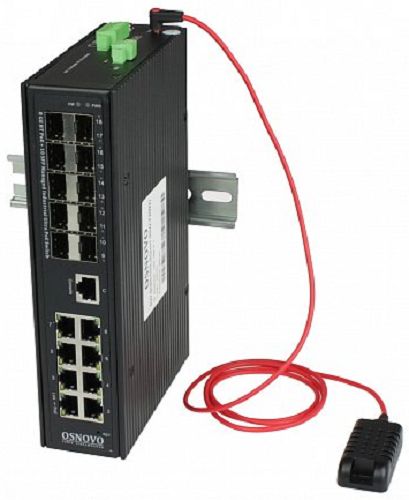 Коммутатор OSNOVO SW-808010/ILS(port 90W,720W) промышленный управляемый (L2+) Ultra PoE Gigabit Ethernet на 8GE PoE + 10 GE SFP порта с функцией монит