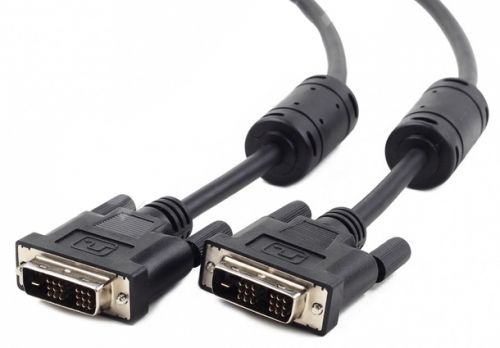 Кабель интерфейсный DVI-DVI Cablexpert CC-DVI-BK-6 1.8м, 19M/19M, single link, черный, экран, феррит.кольца, пакет