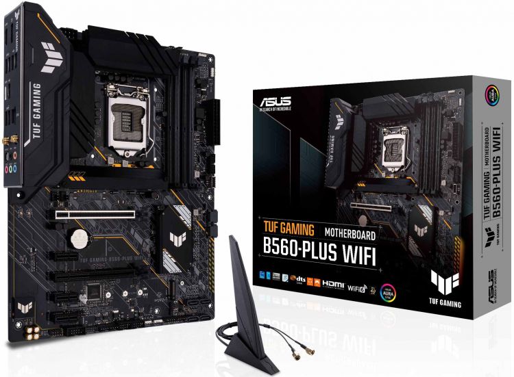 

Материнская плата ATX ASUS TUF GAMING B560-PLUS WIFI (LGA1200, B560, 4*DDR4(5000), 6*SATA 6G, 2*M.2, 3*PCIE, 7.1CH, 2.5Glan, WiFi, BT, DP, HDMI, 6*USB, TUF GAMING B560-PLUS WIFI