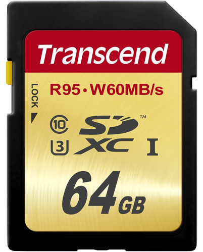 

Карта памяти 64GB Transcend TS64GSDU3 SDXC Class 10 UHS-I U3, TS64GSDU3