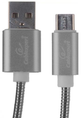 

Кабель интерфейсный USB 2.0 Cablexpert CC-G-USBC02Gy-1M AM/Type-C, серия Gold, длина 1м, титан, блистер, CC-G-USBC02Gy-1M