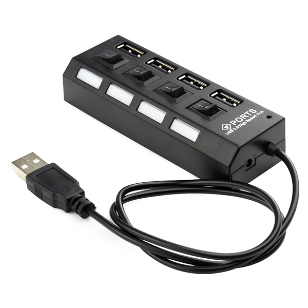 Концентратор USB 2.0 Gembird UHB-U2P4-02 55 см, 5 В/2 A