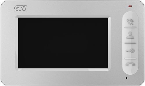 Видеодомофон CTV CTV-M400 4,3", сен. клавиши упр. на передней панели, накладной, встр. ист пит, до 2 выз. панелей, белый