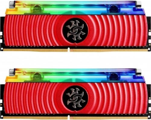 Модуль памяти DDR4 16GB (2*8GB) ADATA AX4U413338G19J-DR80 XPG SPECTRIX D80 RGB red PC4-33000 4133MHz CL19 liquid cooling 1.4V RTL