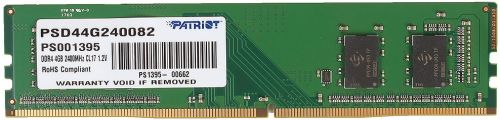 Модуль памяти DDR4 4GB Patriot Memory PSD44G240082 PC4-19200 2400MHz CL17 1.2V RTL