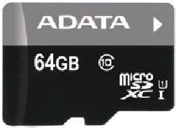 Карта памяти 64GB ADATA AUSDX64GUICL10-RA1 MicroSDXC Class10 Premier UHS-I (R/W 30/10 MB/s)