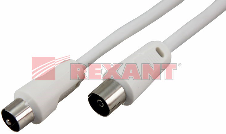 

Кабель Rexant 18-0007 TV PLUG - TV JACK, 10м, белый, 18-0007