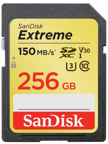 Карта памяти 256GB SanDisk SDSDXV5-256G-GNCIN Extreme SDXC Card 150MB/s V30 UHS-I U3 - фото 1