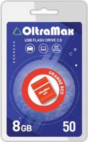 Накопитель USB 2.0 8GB OltraMax OM-8GB-50-Orange Red