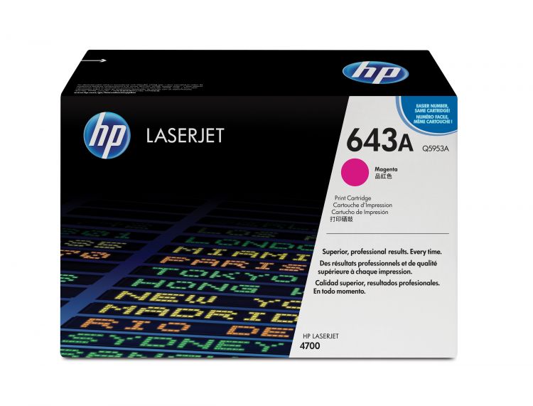 Картридж HP 643A Q5953A для принтера Color LaserJet 4700 пурпурный (10000 page)