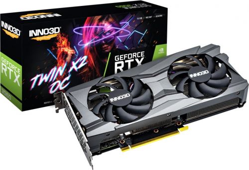 Видеокарта PCI-E Inno3D GeForce RTX 3060 TWIN X2 OC (N30602-12D6X-11902120) 12GB GDDR6 192bit 8nm 1320/15000MHz HDMI/3*DP GeForce RTX 3060 TWIN X2 OC (N30602-12D6X-11902120) - фото 1