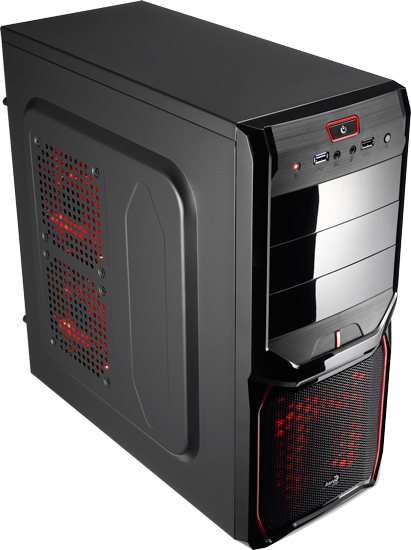 Корпус ATX AeroCool V3X Devil Red Edition 500W EN57509 (черно-красный), Б/п 500w,