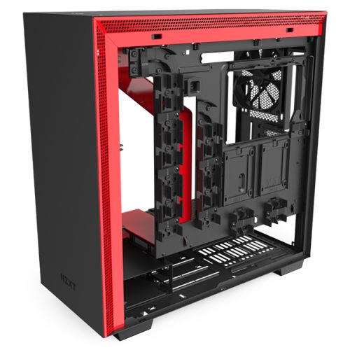Корпус ATX NZXT H710 black/red, без БП, закаленное стекло, fan 3x120, 1x140mm, 3xUSB 3.1 (Type-A/Type-С), audio CA-H710B-BR - фото 4