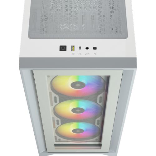 Корпус ATX Corsair iCUE 4000X RGB CC-9011205-WW белый, без БП, с окном, USB 3.0, USB Type-C, audio - фото 3