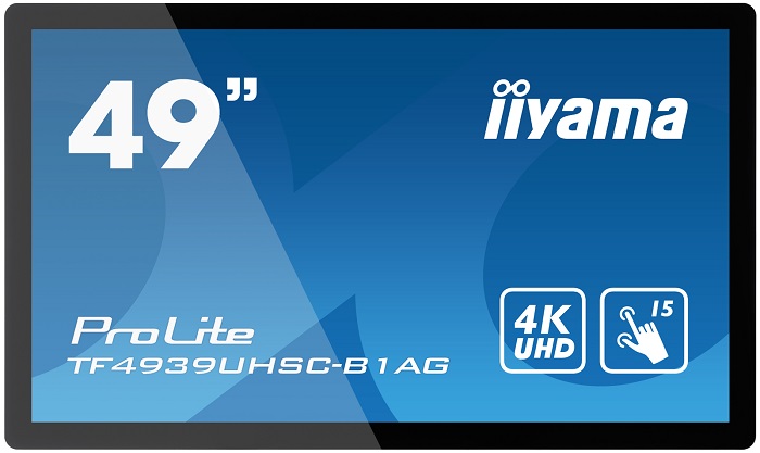 

Панель LCD 49' Iiyama TF4939UHSC-B1AG 3840*2160, 420 cd/mІ, 1100:1, Touch, 2*HDMI, DP, VGA, RS-232c, RJ45(LAN), mini-jack , 2*SPK, TF4939UHSC-B1AG