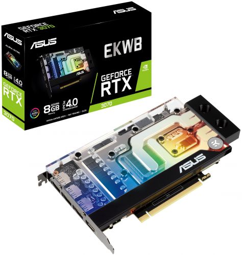Видеокарта PCI-E ASUS GeForce RTX 3070 EKWB 8GB GDDR6 256bit 8nm 1500/14000MHz HDMI/3*DP RTL
