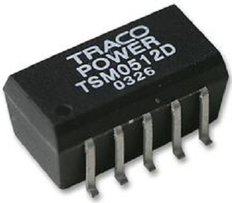 Преобразователь DC-DC модульный TRACO POWER TSM 0512D Монтаж: на плату, SMD18; P вых: 1 Вт; #: 2; U вх: 4.5...5.5 В; Выход: 12 В, -12 В; Защита: КЗ