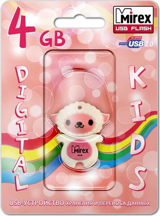 

Накопитель USB 2.0 4GB Mirex SHEEP 13600-KIDSHP04 pink (ecopack), SHEEP