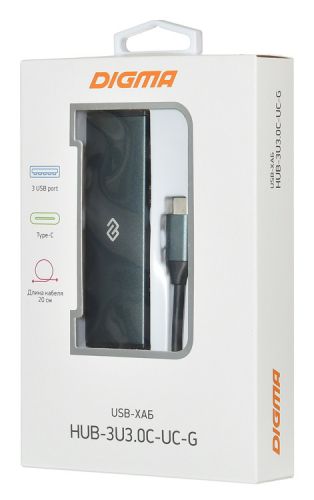 Разветвитель USB 3.1 Digma HUB-3U3.0С-UC-G