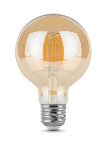 Лампа светодиодная Gauss 105802006 LED Filament G95 E27 6W Golden 550lm 2400K лампа светодиодная gauss 1340112 e27 g95 6 5вт