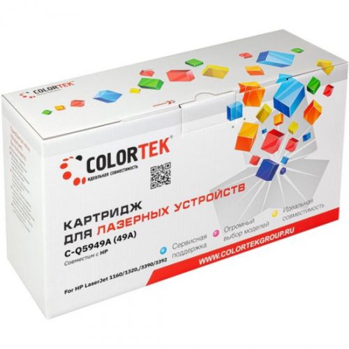 Картридж Colortek CT-Q5949A черный, 2500 стр. для принтеров HP 1160, 1320, 3390, 3392