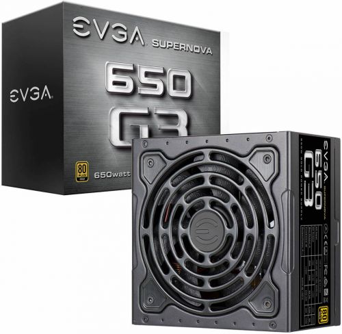 Блок питания ATX EVGA SuperNOVA 650 G3 220-G3-0650-Y2 650W, 80Plus Gold, 130mm fan
