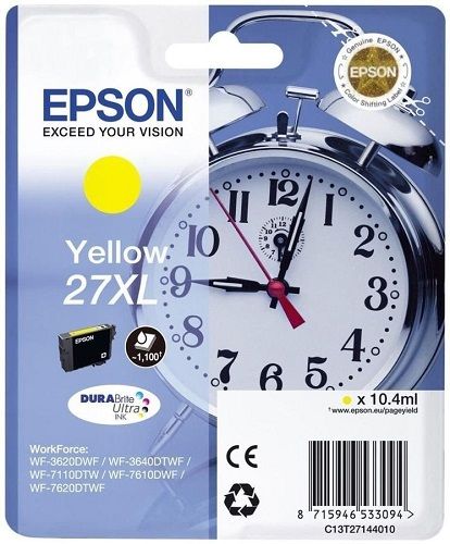 Картридж Epson C13T27144020/C13T27144022 для WorkForce WF-7710DWF желтый, повышенной XL емкости, 1100 стр.