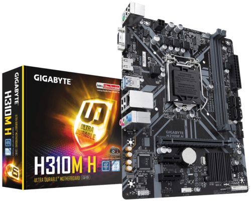 Материнская плата mATX GIGABYTE H310M H LGA1151v2, H310, 2*DDR4(2666MHz), 4*SATA 6G, 3*PCIE, 7.1CH, Glan, 4*USB 3.1, HDMI/D-Sub