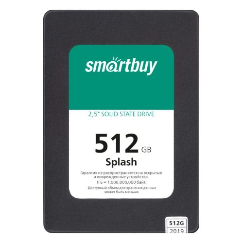 Накопитель SSD 2.5'' SmartBuy SBSSD-512GT-MX902-25S3 Splash 512GB SATA 6Gb/s 3D TLC 560/510MB/s MTBF 1.5M 7mm