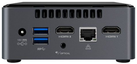 Неттоп Intel BOXNUC7PJYH NUC, J5005 1.5-2.8GHz (2*DDR4 SODIMM, 2.5" SATA SSD/HDD, SDXC, WiFi/BT, HD Graphics 605 (2*HDMI), IR, 2+2*USB 3.0, noOS) BOX - фото 3