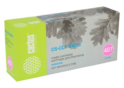 Картридж Cactus CS-CLT-C407S для принтеров Samsung CLP-325/CLX-3185, cyan