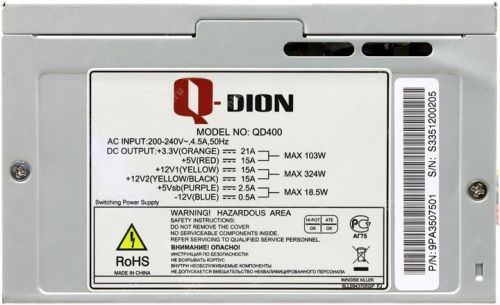 Блок питания ATX Qdion QD-400W 400W ActivePFC