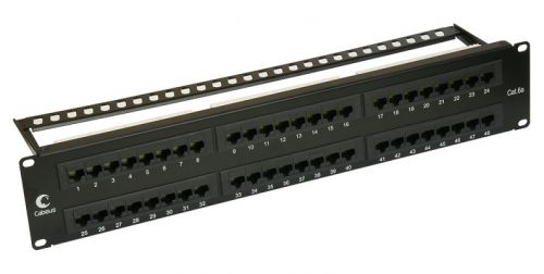 Патч-панель Cabeus PL-48-Cat.6A-Dual IDC  19" (2U), 48 портов RJ-45, категория 6A, Dual IDC, с задним кабельным организатором