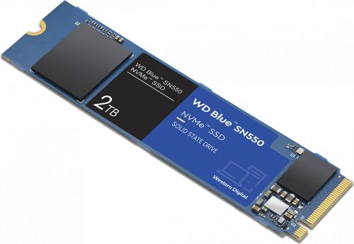 Накопитель SSD M.2 2280 Western Digital WDS200T2B0C WD Blue SN550 NVMe 2TB PCIe Gen3 x4 NVMe TLC 2600/1800MB/s IOPS 360K/384K MTBF 1.7M