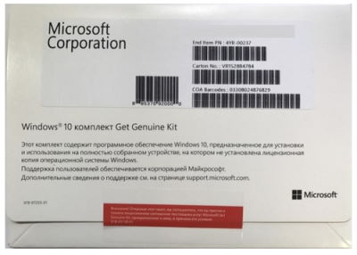 Право на использование OEM Microsoft GGK-Windows 10 Pro 32-bit Russian 1pk DSP ORT OEI DVD