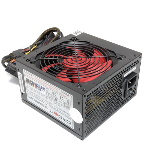 Блок питания ATX Crown CM-PS500W PLUS CM000002009 500W (120mm red FAN, SATA*4, IDE*4, FDD*1, 4+4pin) OEM