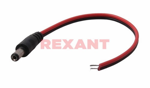 

Разъем Rexant 14-0324 питания штекер 2.5х5.5x10 мм с проводом 20 см, 14-0324