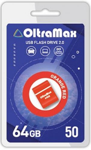 Накопитель USB 2.0 64GB OltraMax OM-64GB-50-Orange Red