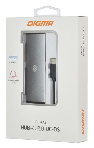 Разветвитель USB 3.1 Digma HUB-4U2.0-UC-DS