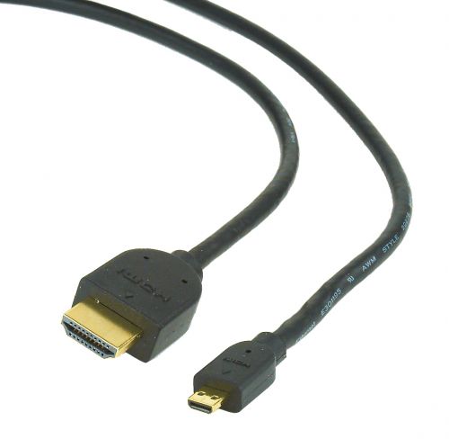 Кабель интерфейсный HDMI-micro HDMI Cablexpert 19M/19M CC-HDMID-6 1.8м, черный, позол.разъемы, экран, пакет
