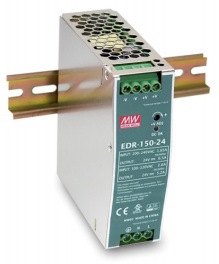 Преобразователь AC-DC сетевой Mean Well EDR-150-24 156Вт, вход 90…264V AC, 47…63Гц /127…370В DC, выход 24В/6.5A, рег. вых 24…28В, изоляция 3000В AC, в