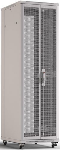 Шкаф напольный 19, 22U Hyperline TTR-2268-DD-RAL7035 1166x600х800 мм, передняя и задняя распашные перфорированные двери, ручка с замком, цвет серый ( распашные шкафы