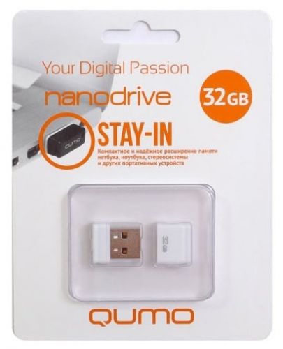 Накопитель USB 2.0 16GB Qumo QM16GUD-NANO-W