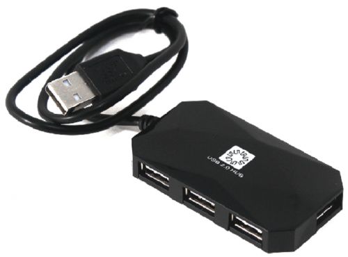 Концентратор 5bites HB24-207BK 4*USB2.0, USB 60CM, black 4 port usb2 0 hub 5bites hb24 202bl синий