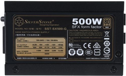 Блок питания SFX SilverStone SX500-G 500W, 80 PLUS Gold, Active PFC, full modular, 92mm fan RTL