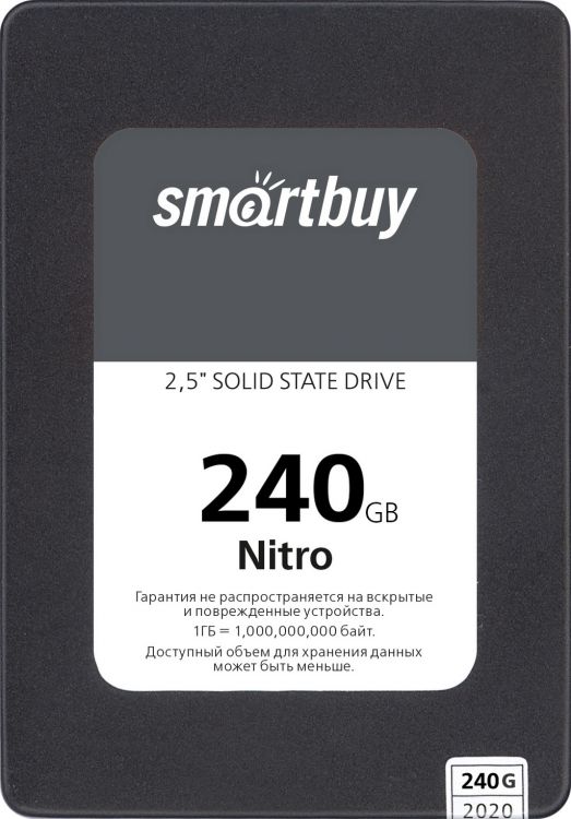 

Накопитель SSD 2.5'' SmartBuy SBSSD-240GQ-MX902-25S3 Nitro 240GB SATA 6Gb/s QLC 560/500MB/s MTBF 1.5M 7mm, SBSSD-240GQ-MX902-25S3