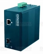 Конвертер OSNOVO OMC-1000-11HX/I промышленный компактный Gigabit Ethernet с поддержкой PoE. 1 x GE (10/100/1000Base-T) с PoE (до 30W), 1 x GE SFP (100